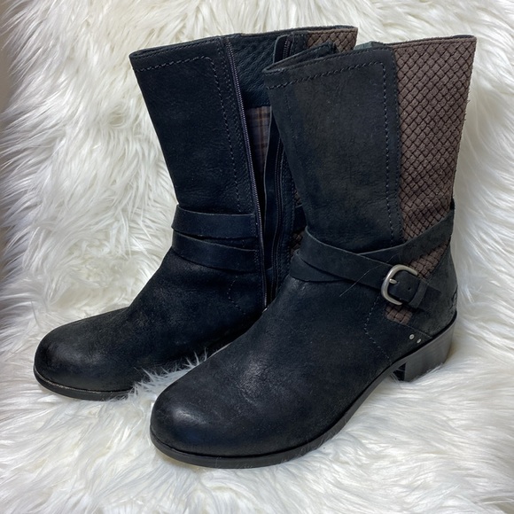 UGG Leather Boots Black and Brown EUC Women’s 9.5 or 9 1/2 Lula Mae - Picture 11 of 13